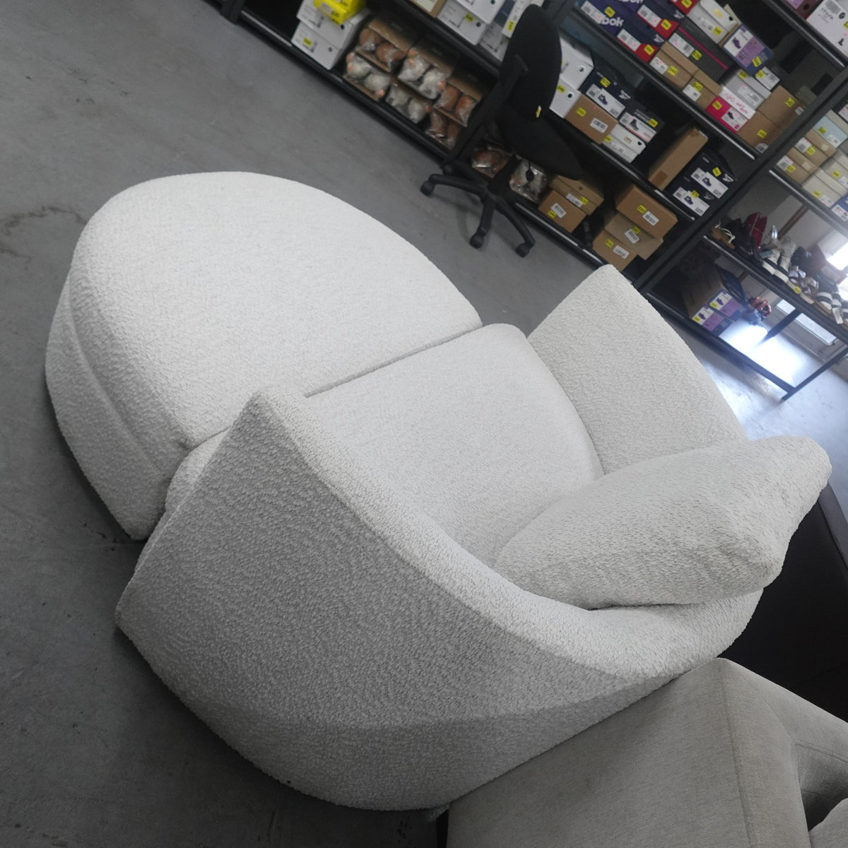 Holley Oversized Fabric Accent Chair with Storage Ottoman