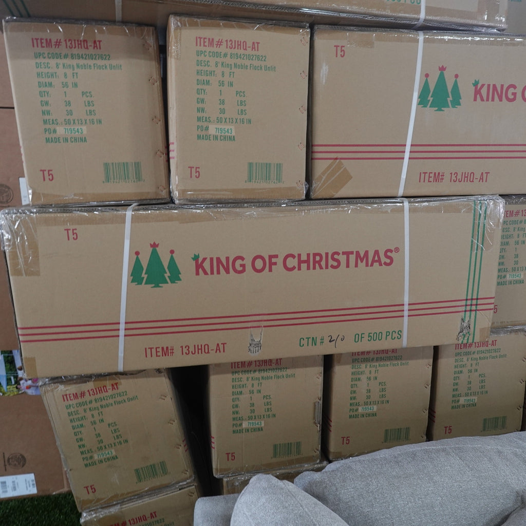 King Christmas 8' King Noble Fir Artificial Christmas Tree Unlit