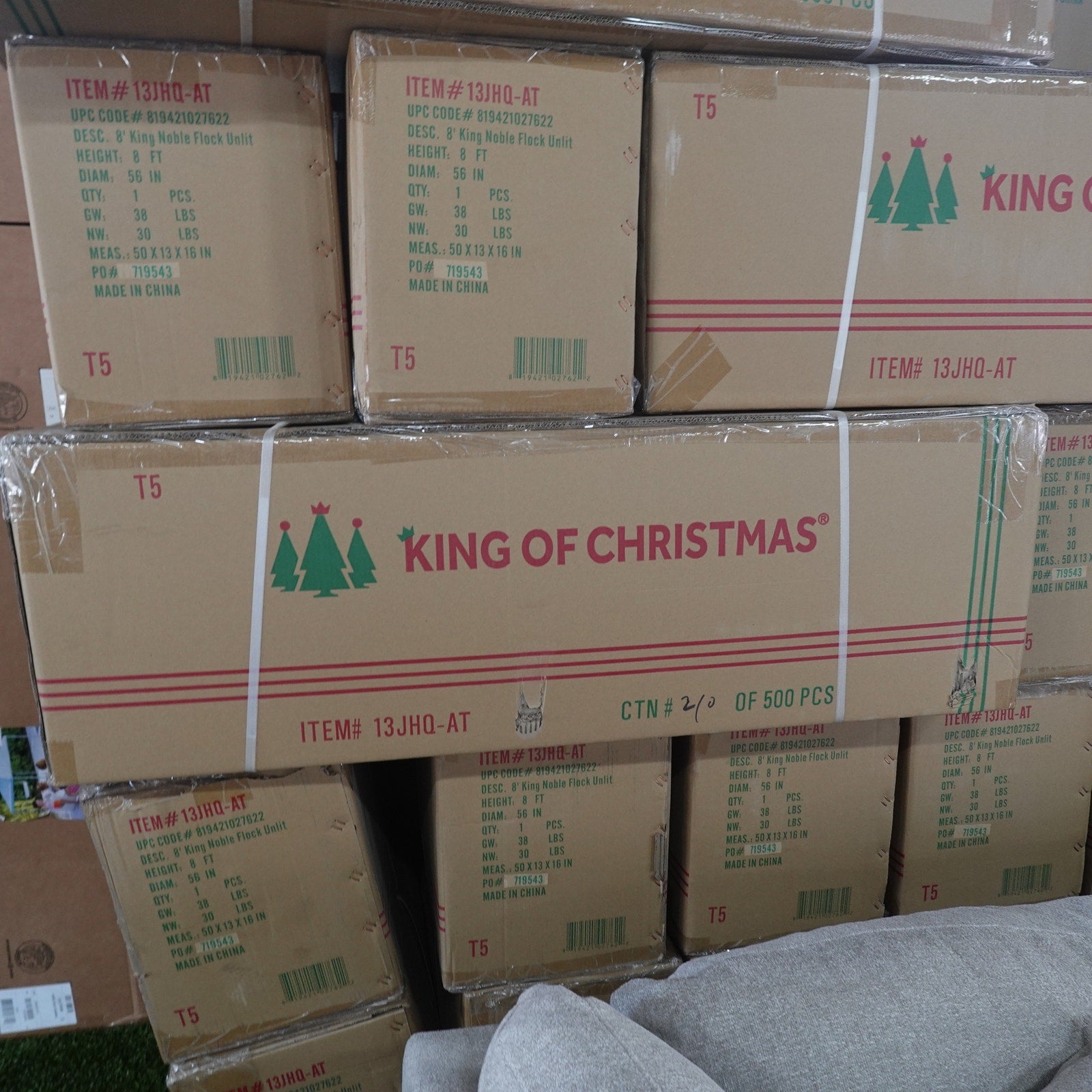 King Christmas 8' King Noble Fir Artificial Christmas Tree Unlit