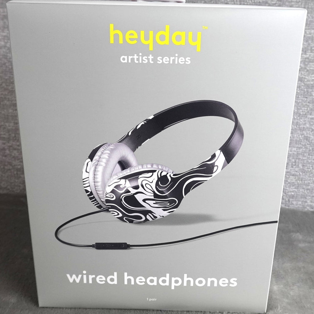 Heyday Artist Series Wired On-Ear Headphones 3.5mm Black White NEW
