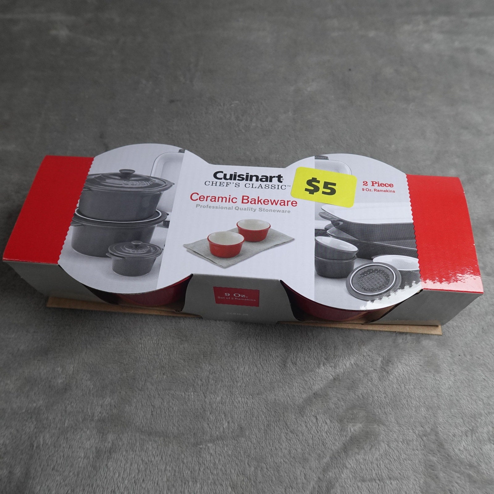 Cuisinart Chef's Classic Ceramic Bakeware-Set of 2, 9 Ounce Ramekins Red