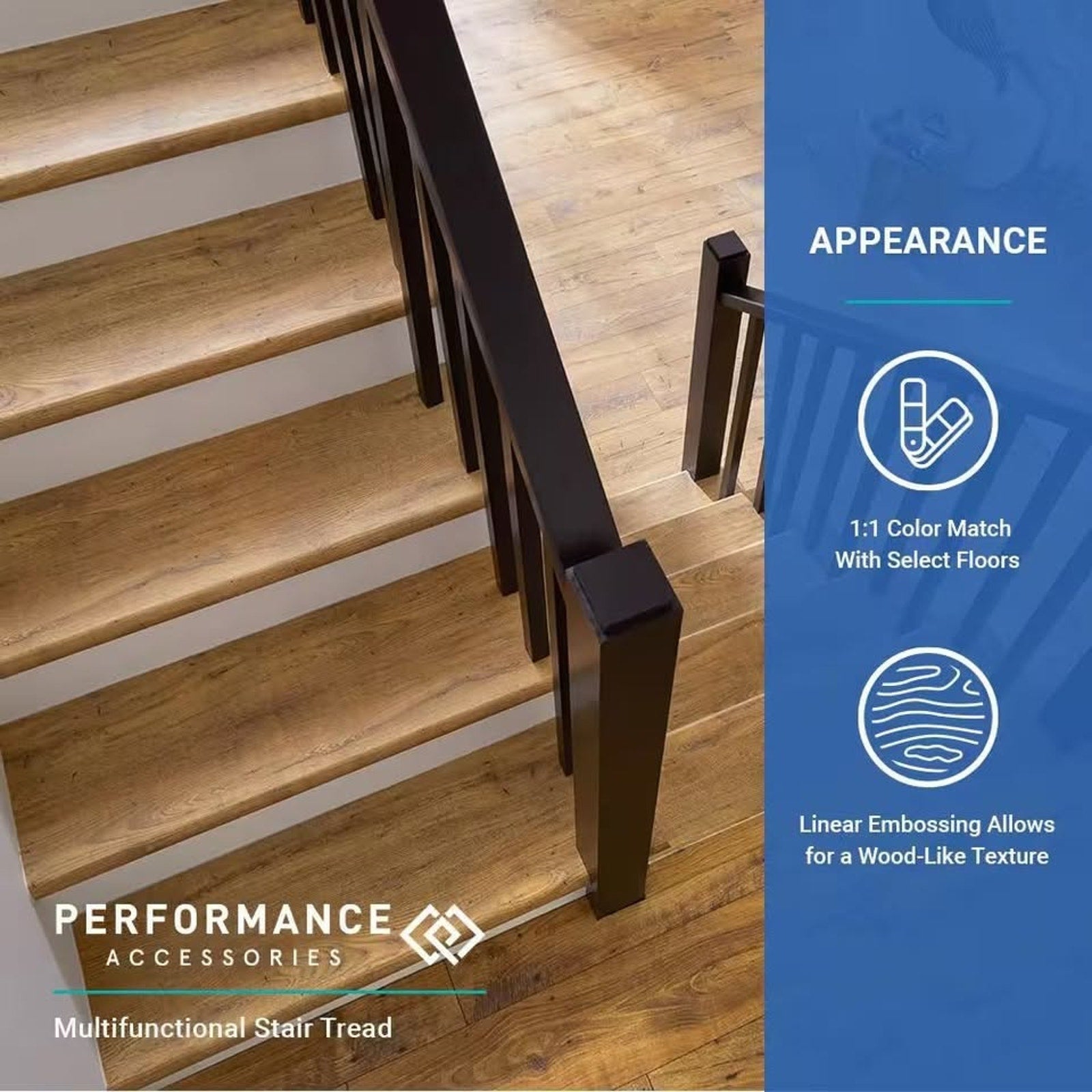 Stair Tread, Riser & Return Kit Walker Creek 43.18 mm. T x 48 in. L x 12.2 in. W  Set of 2