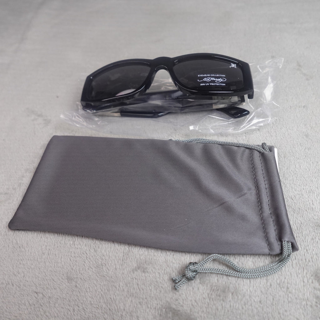 Ed Hardy Ed Trinity Sunglasses Black Shield UV400 NEW