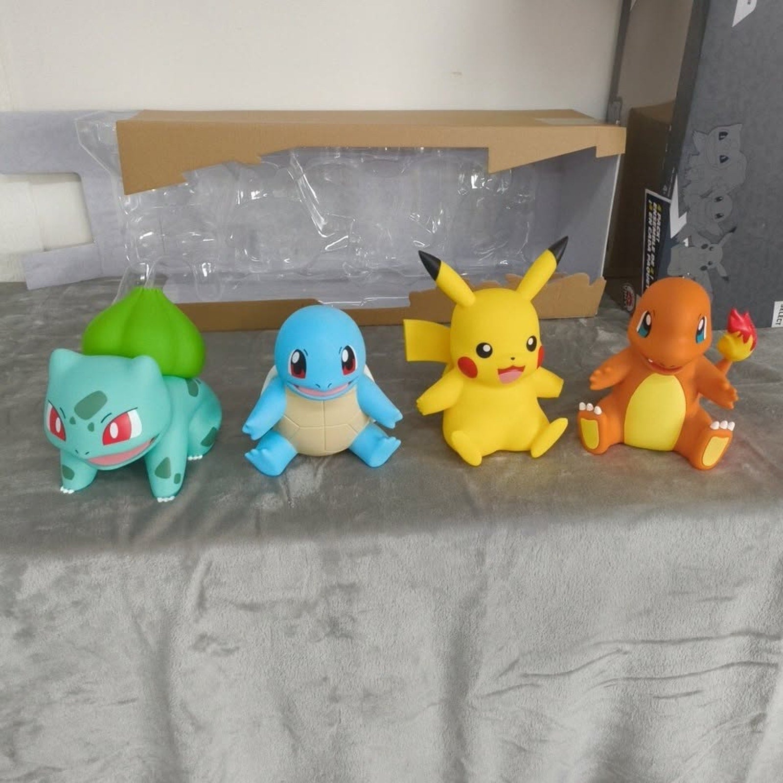 Open Box Pokemon Vinyl 8" Figures 4 Count Bulbasaur Squirtle Pikachu Charmander