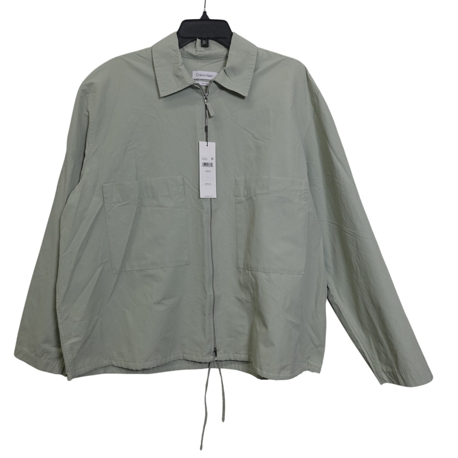 Calvin Klein Classic Fit Womens Tech Cotton/Nylon Blend Full Zip Jacket - Large