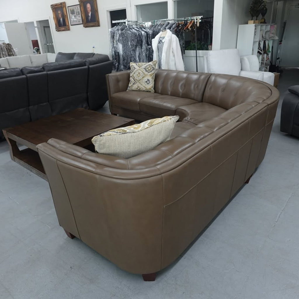 Bellevue Top Grain Leather 3 piece Sectional