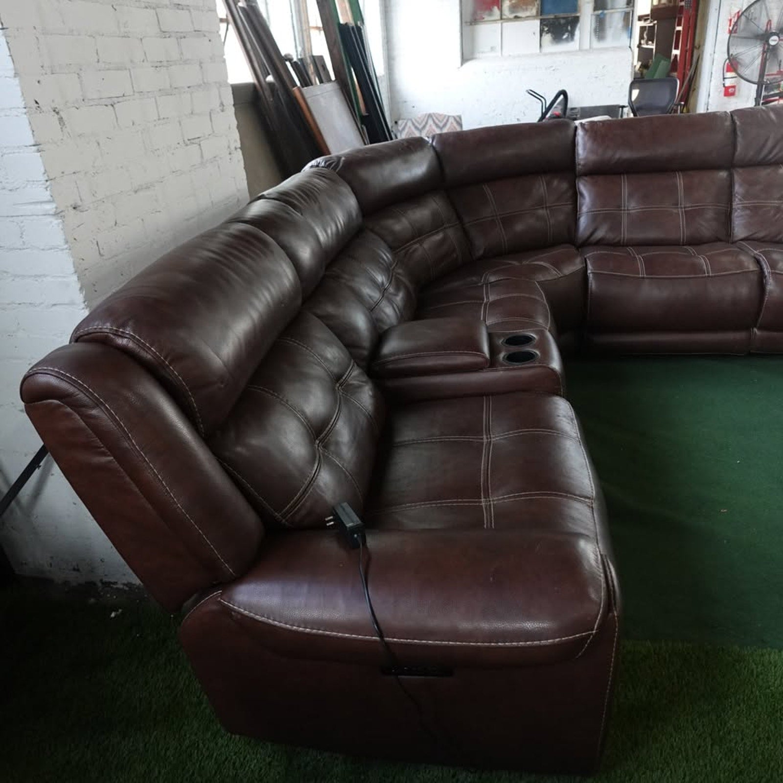 Concord 6-Piece Leather Power Reclining Sectional with Power Headrests