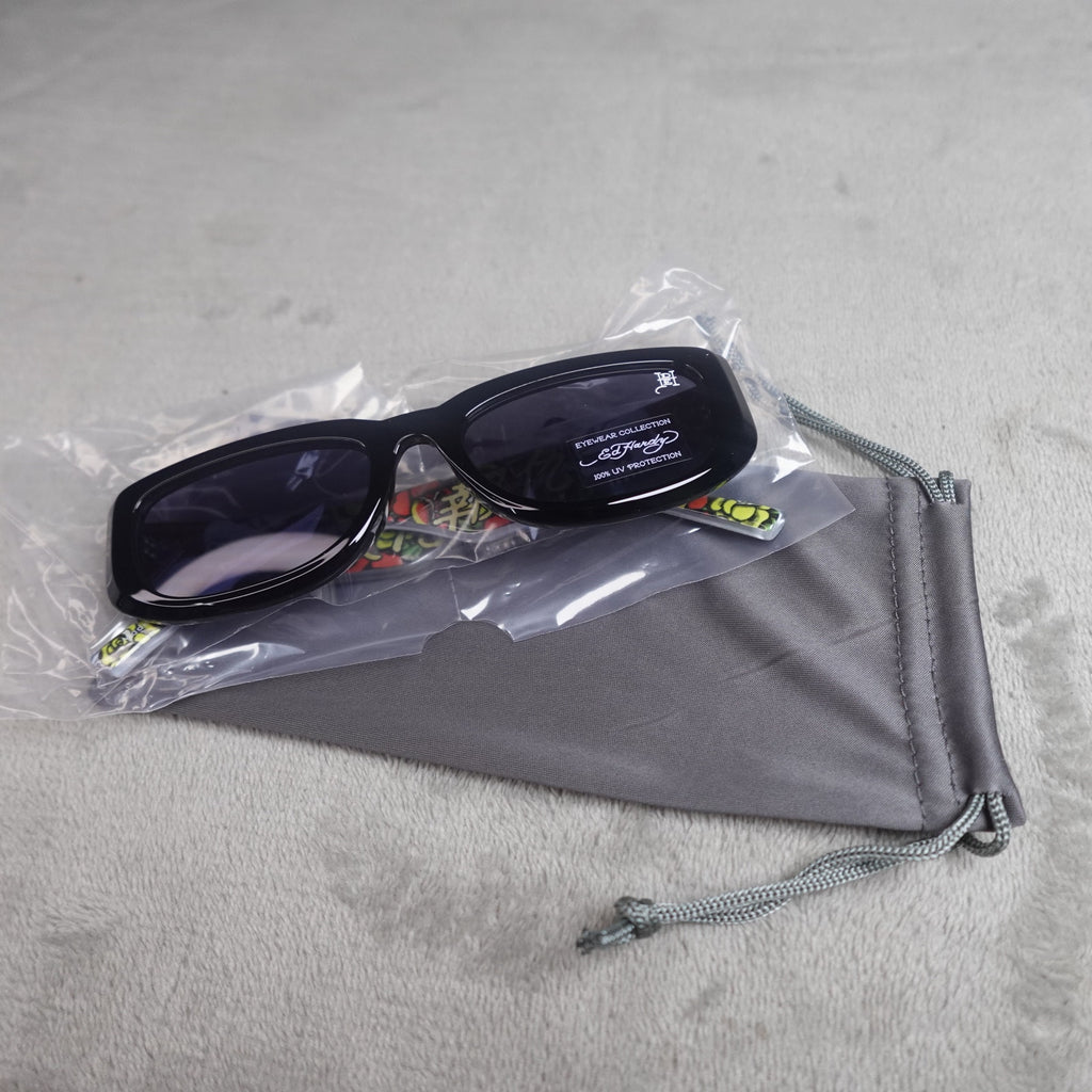Ed Hardy Ed Kabuki Sunglasses Black UV400 Eternal Love NEW
