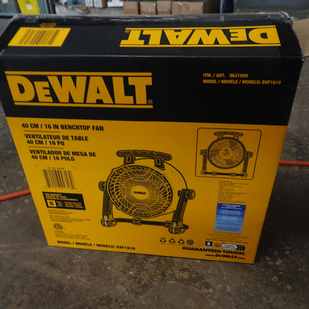 DeWalt 16" 3-Speed Benchtop and Hanging Drum Fan