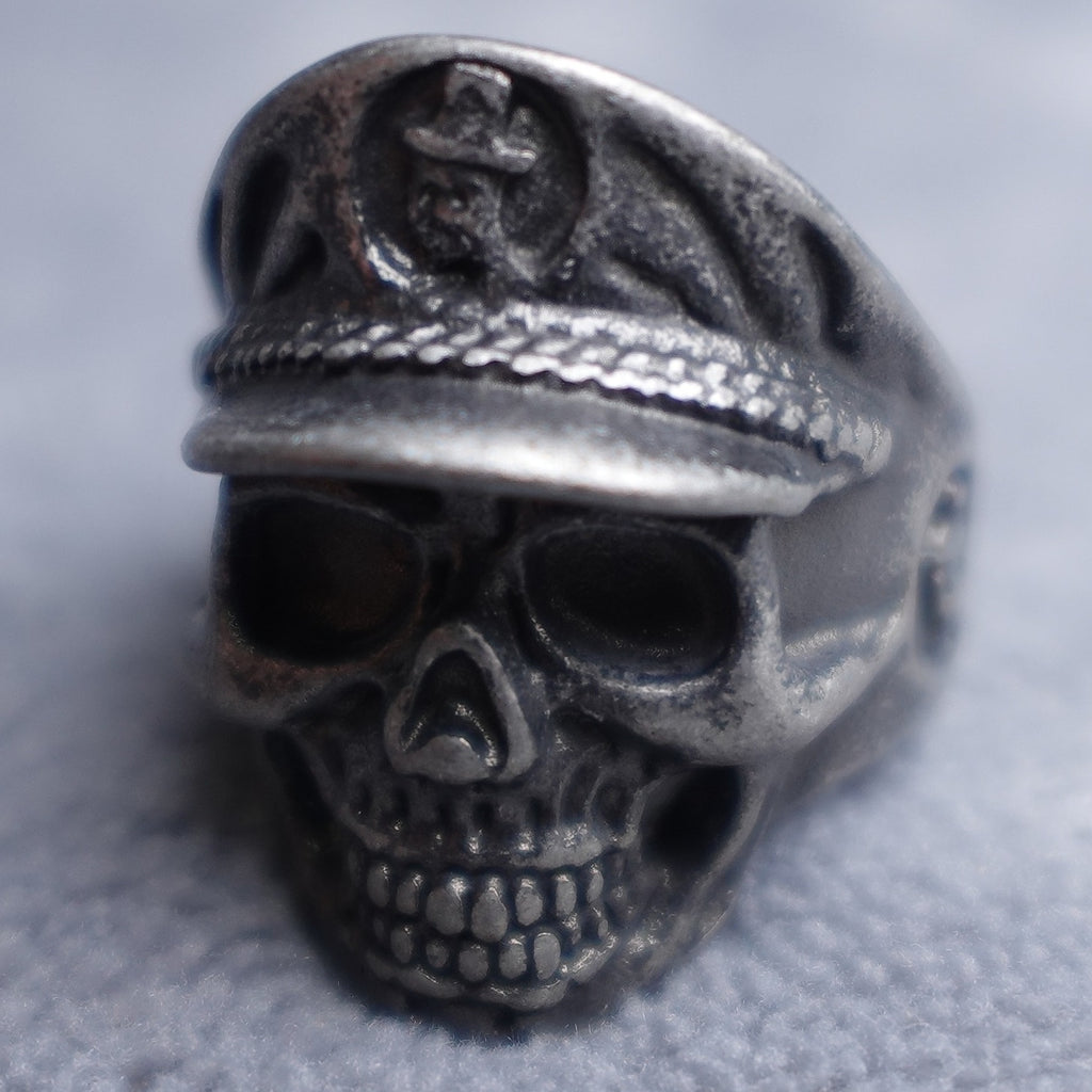 Stainless Steel Skull Sailor Ring Size 9 Gun Metal RSRN-653