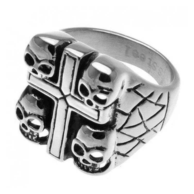 Stainless Steel Cross & Skulls Ring Size 11,12,13 or 14 RSRN-205