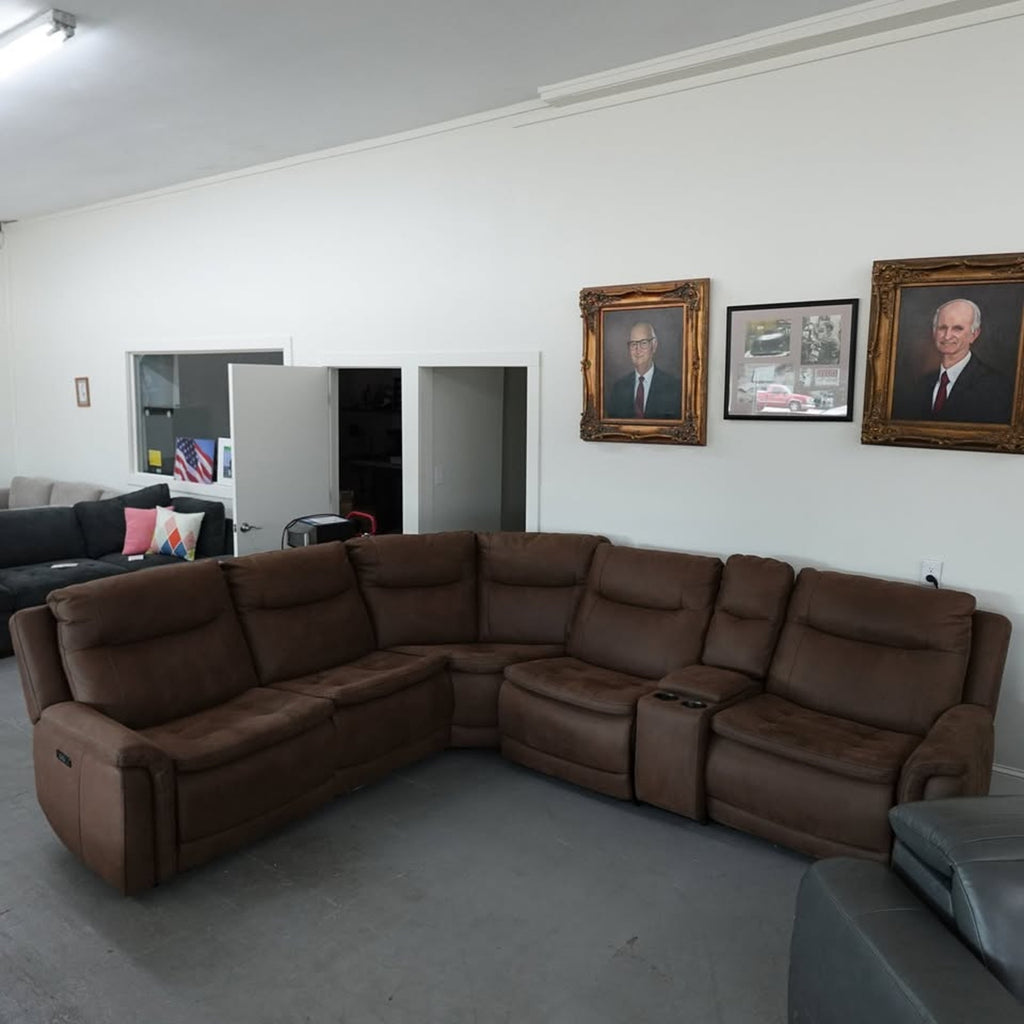 Simms Fabric Power Reclining Sectional with Power Headrests