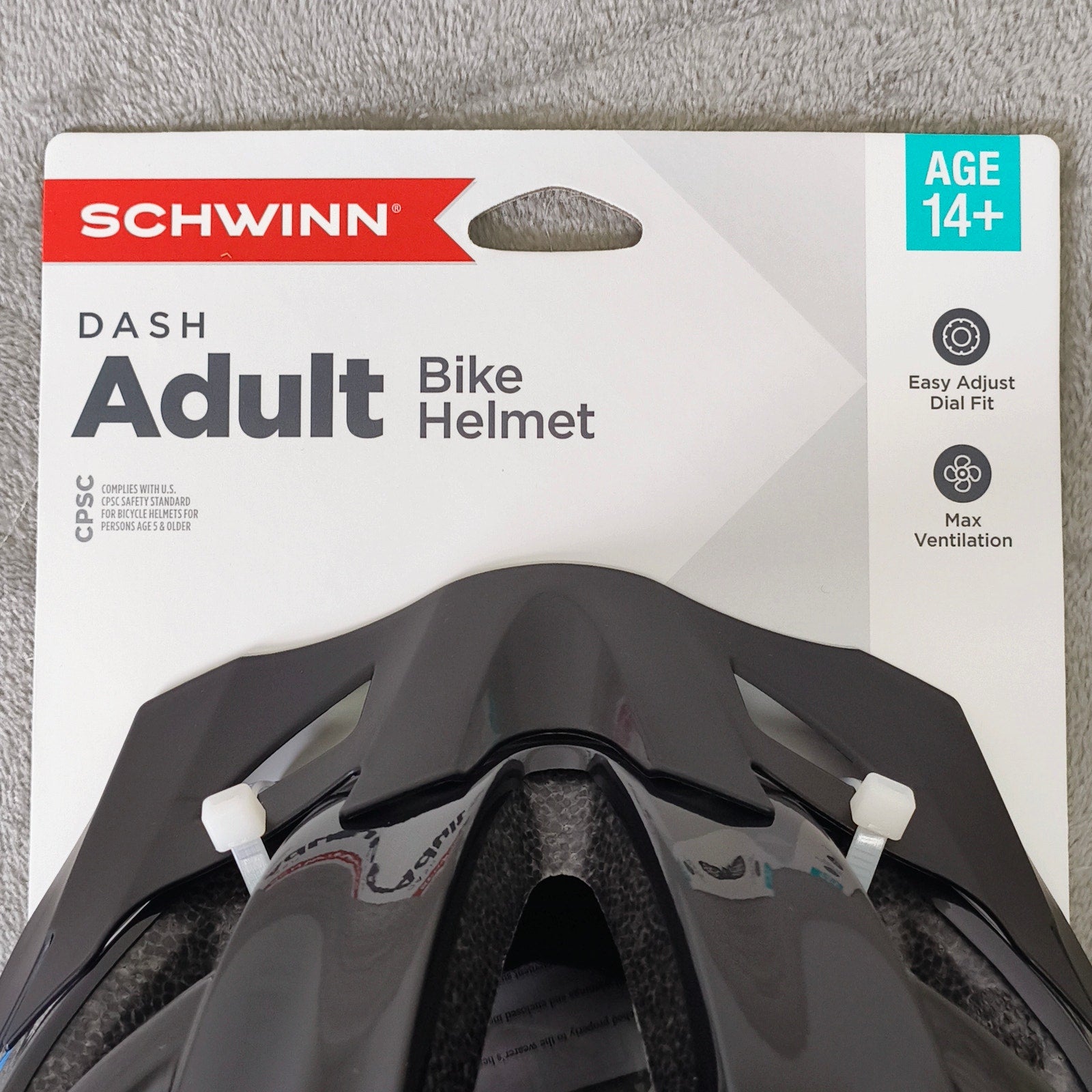 Schwinn Dash Adults Vented Bike Cycling Skate Helmet Black Blue Adjustable 14+