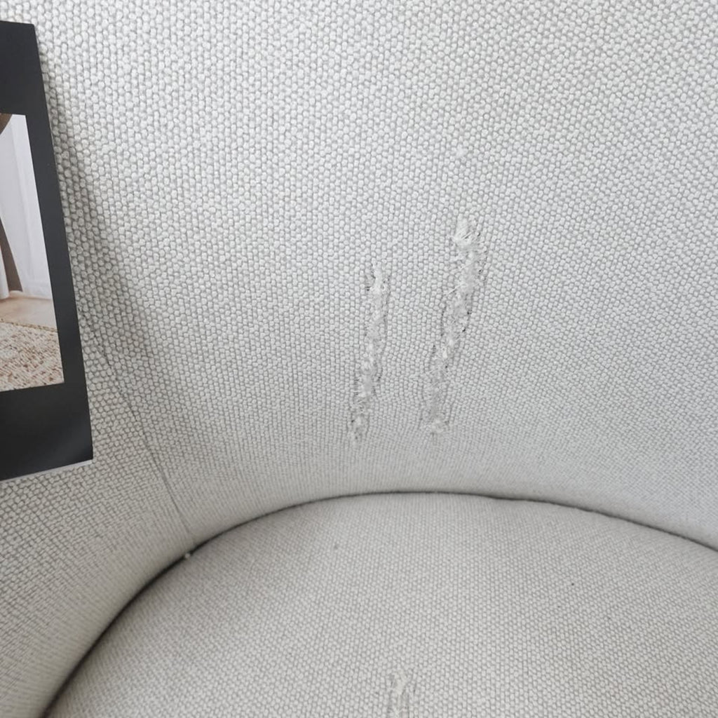 Henredon Murphy Boucle Swivel Accent Chair Ivory Cream Barrel Chair (see pictures)