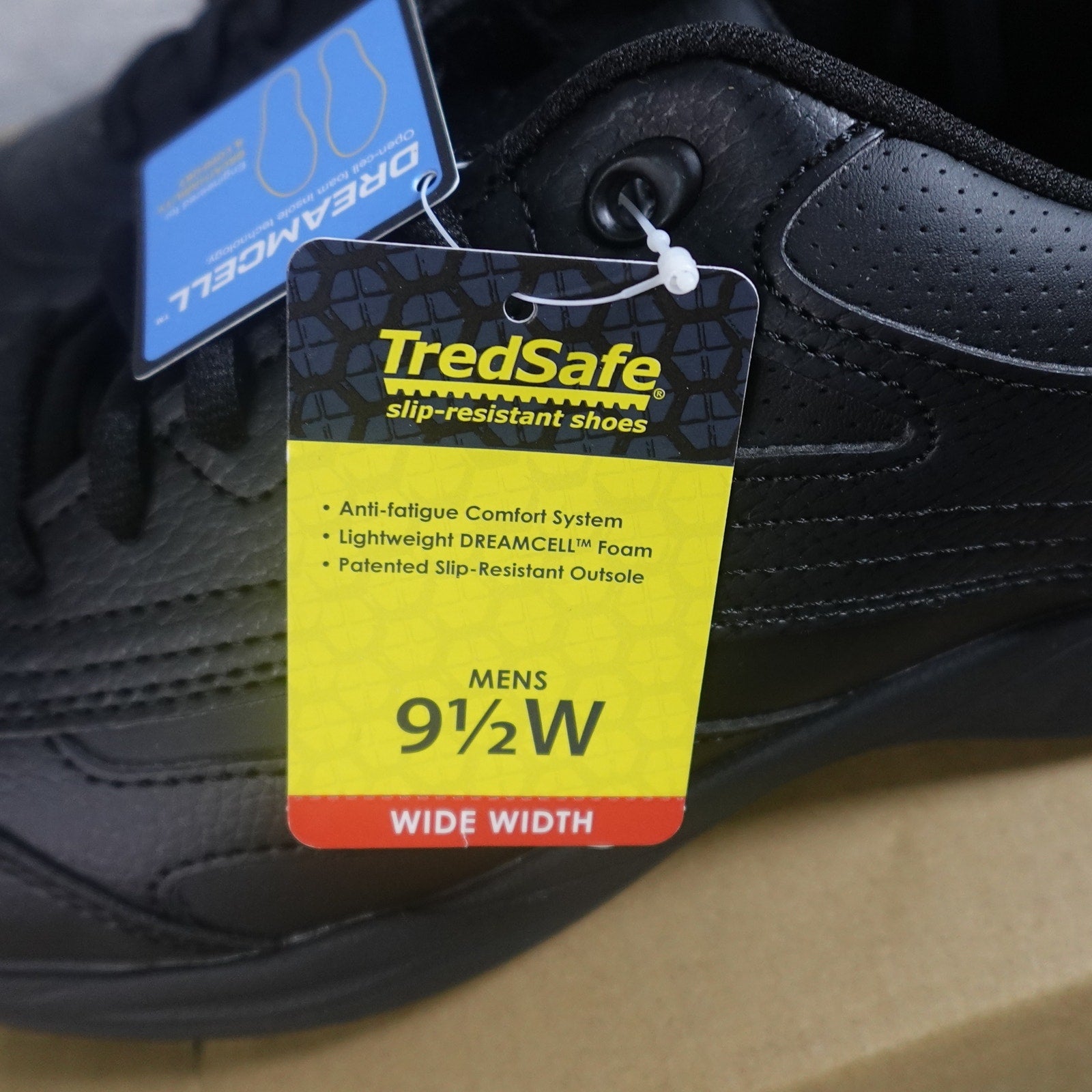 Lot of 6 Tredsafe Dustin Men's Slip Resistant Work Shoes Black Size 9.5W New