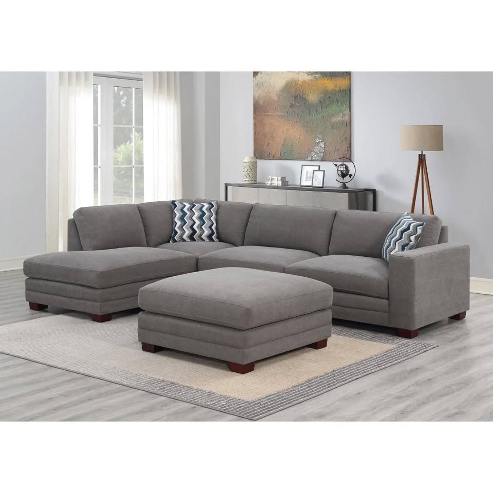 Penelope Fabric Sectional with Ottoman