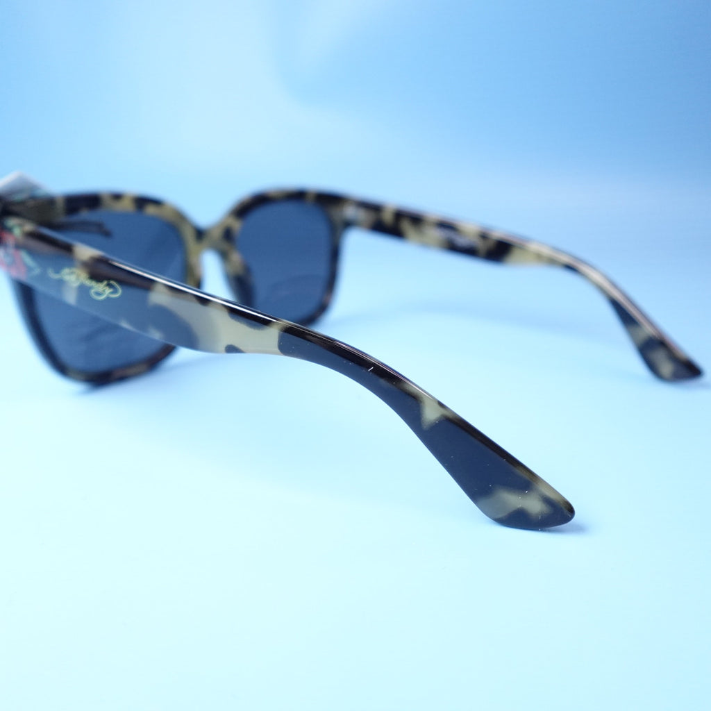 Ed Hardy Love Kills Slowly Collection Sunglasses Black & Tortoiseshell w/ Roses