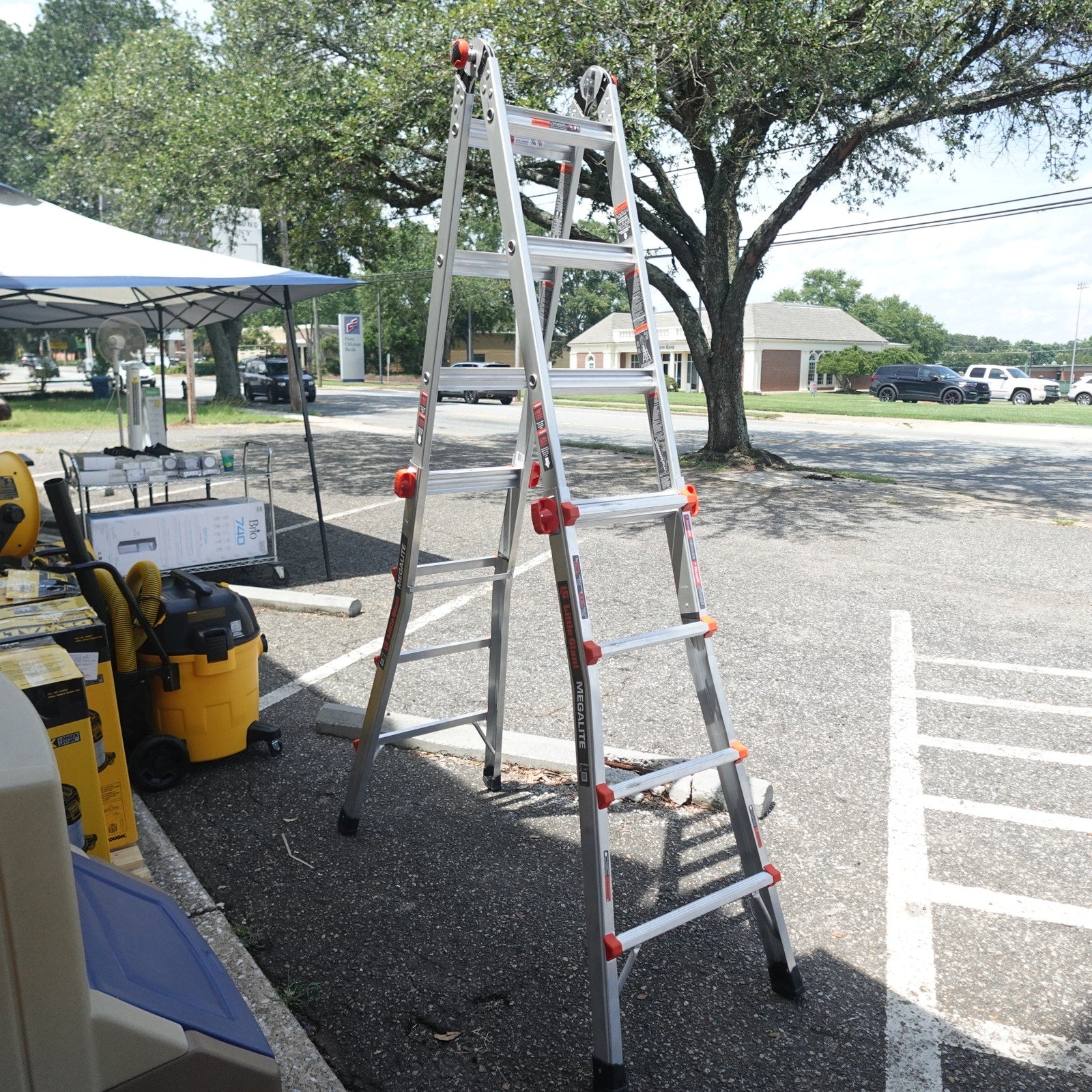 Little Giant MegaLite Multi-Position Ladder with Storage Rack