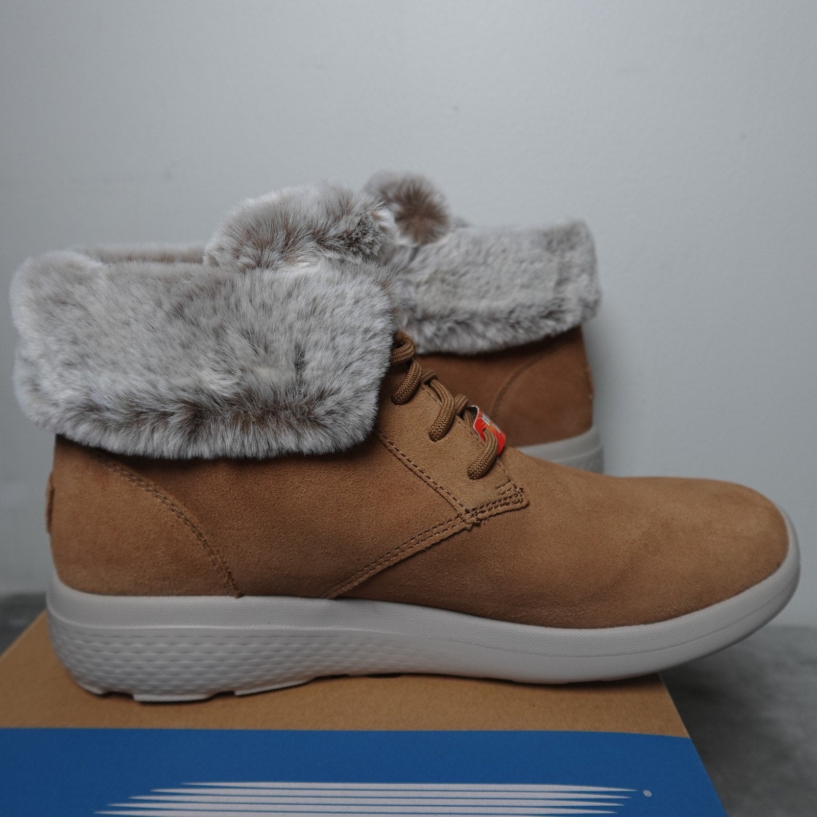 Skechers On-the-Go City 2 Winter Wishes Chestnut Suede Ankle Boots 144437 W