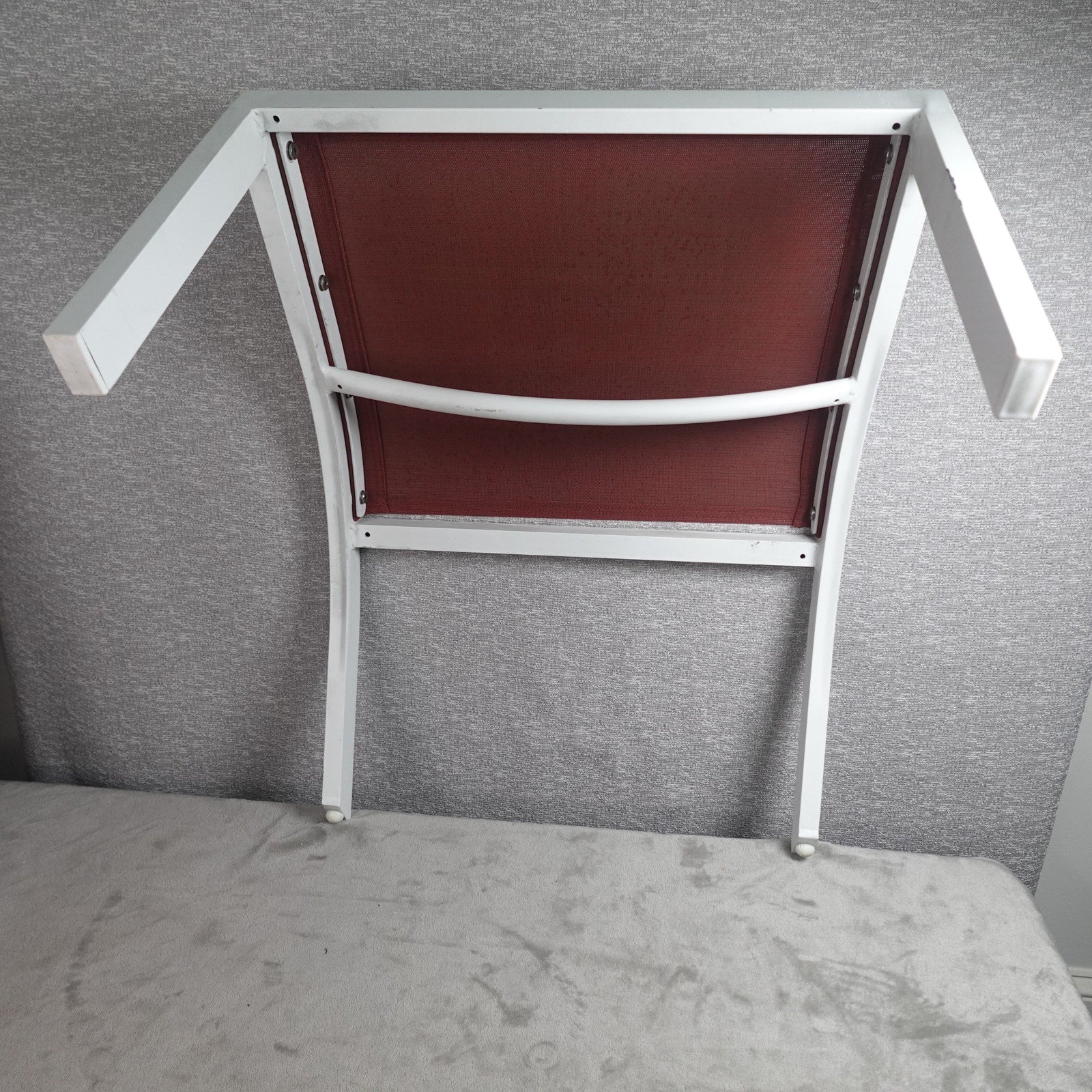 Living Accents Yukon Adirondack MGP Sling Ottoman White Frame Red Sling Patio Foot Rest