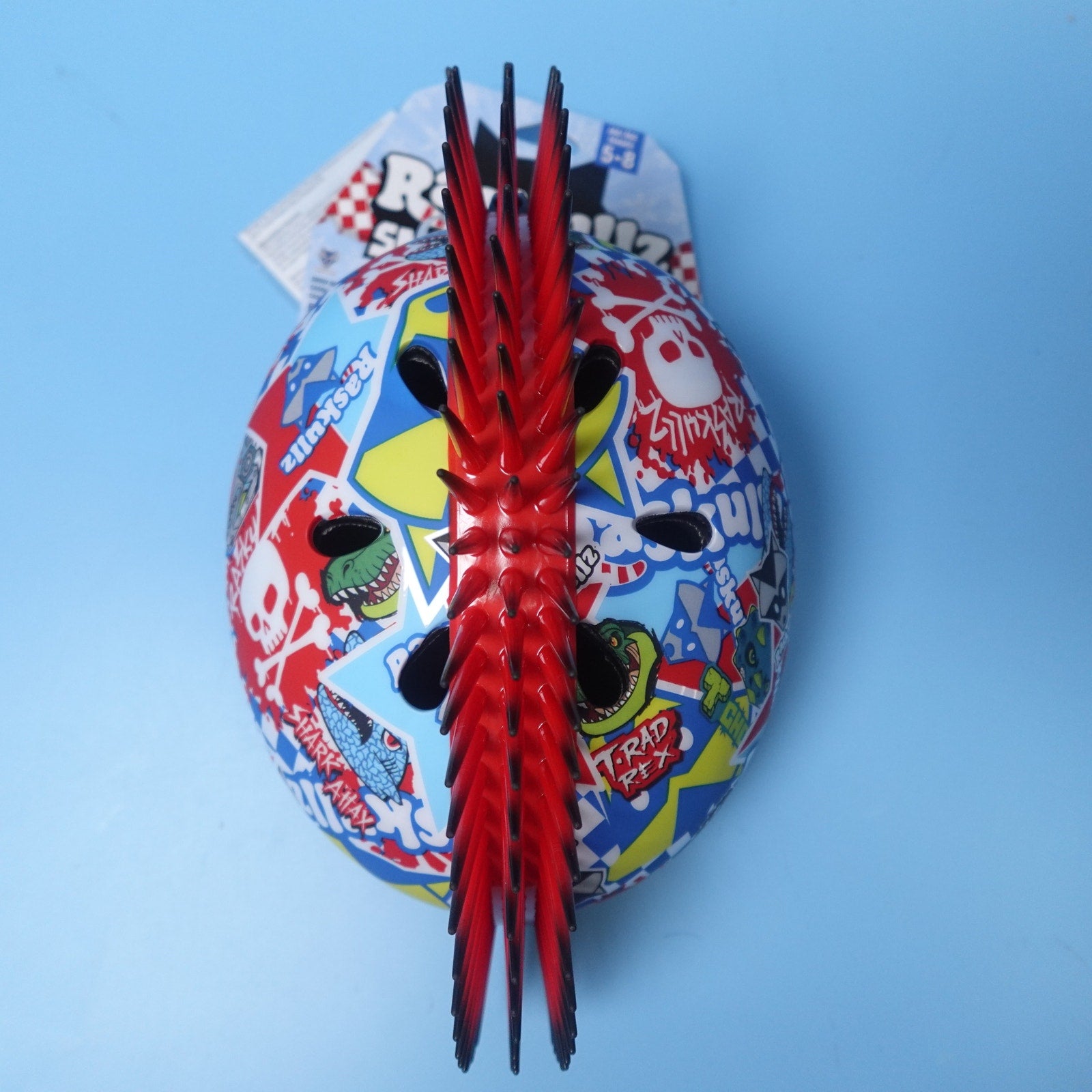 Raskullz Sticker Bomb Child Snow Helmet with Mohawk Youth Size Small 50-54 CM