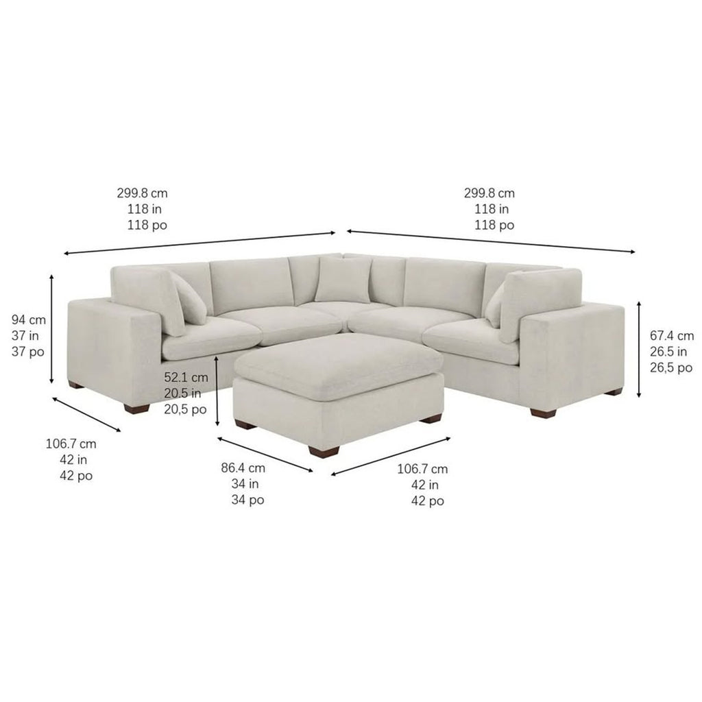 Thomasville Lowell 6-piece Modular Sectional Light Gray