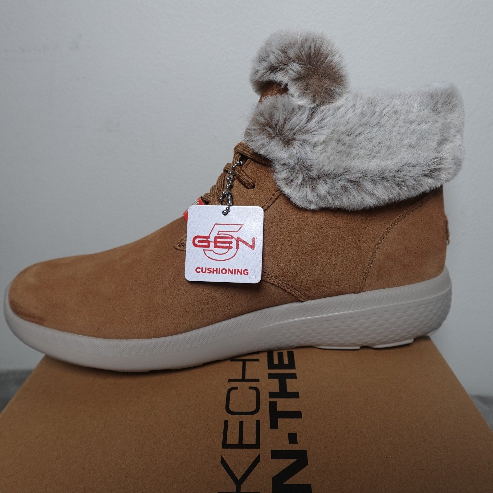 Skechers On-the-Go City 2 Winter Wishes Chestnut Suede Ankle Boots 144437 W
