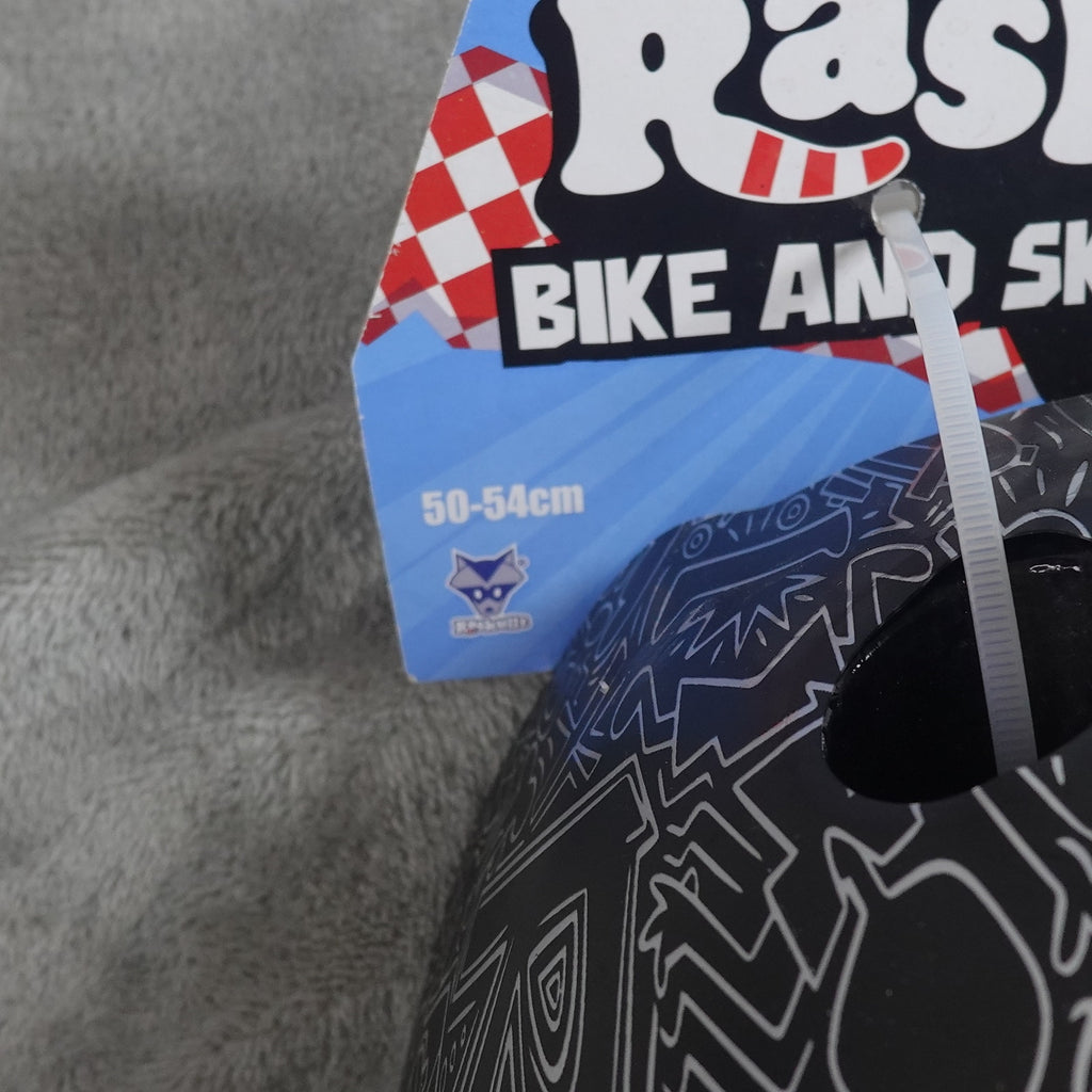 Raskullz Doodle Mohawk Bike Helmet in Black Adjustable