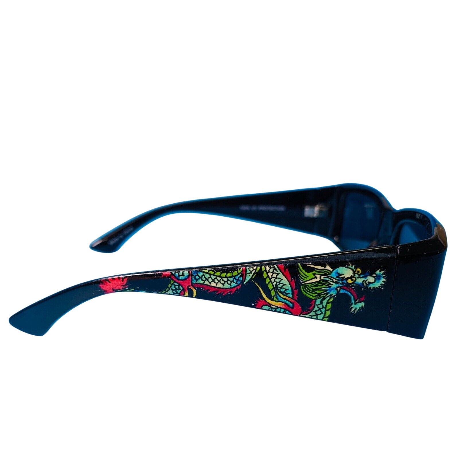 Ed Hardy Sunglasses UV 100% Protective Black w/ Dragon Hokusai