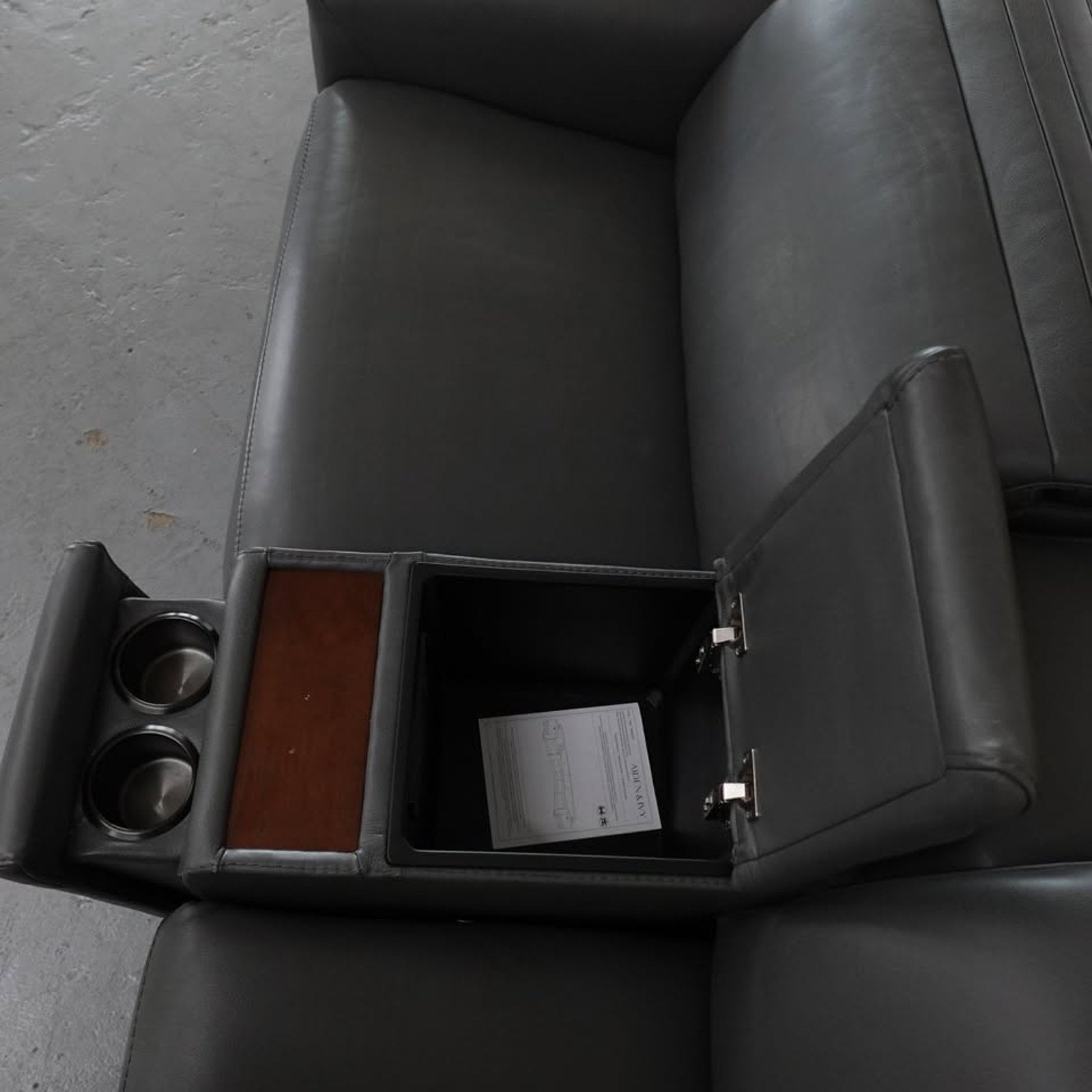 Karson Leather Power Reclining Sectional with Power Headrests
