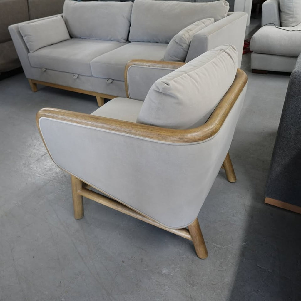 Mokena Fabric Sofa & Accent Chair Set - Gray