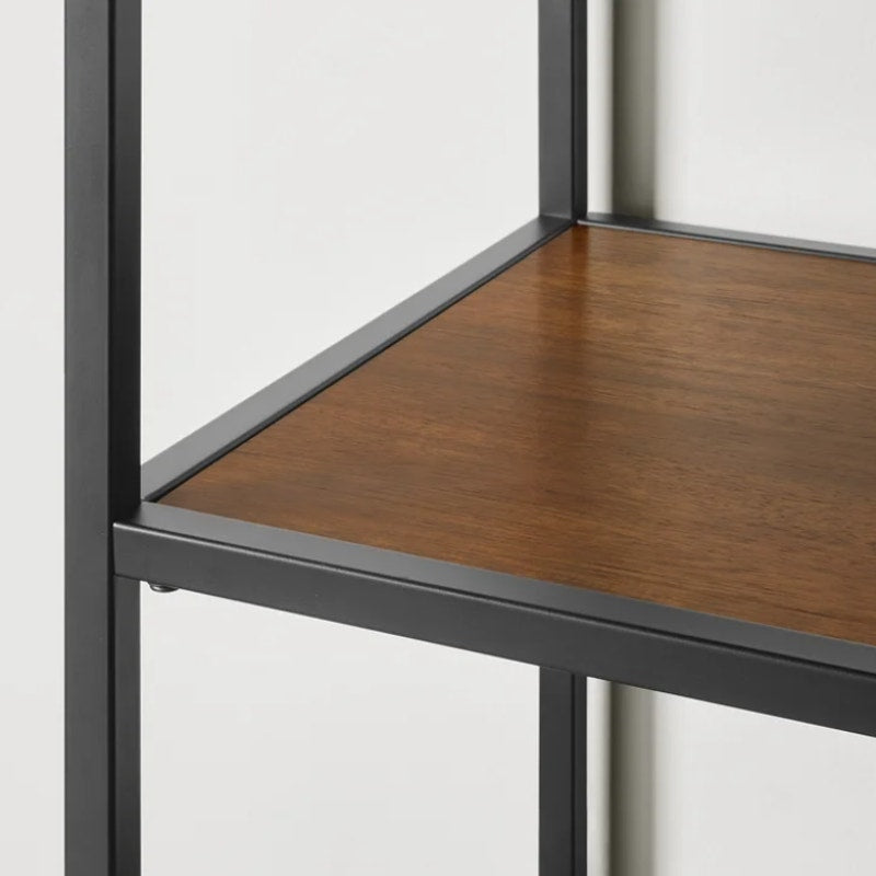 Bayside Furnishings Pierson 76" Bookcase Industrial Metal Wood Shelves NEW