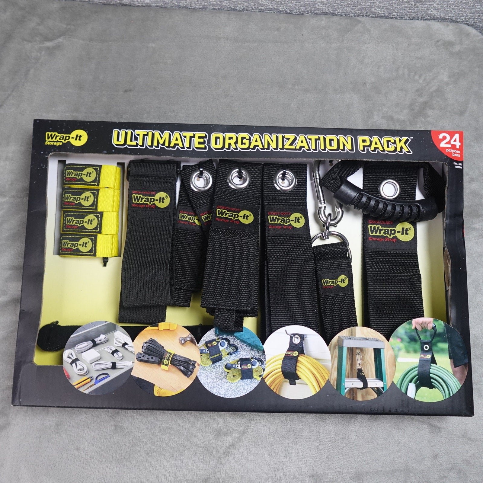New Wrap-It Storage Ultimate Organization Pack 24 Piece Cable Ties Straps NEW 124-ULTORG-24