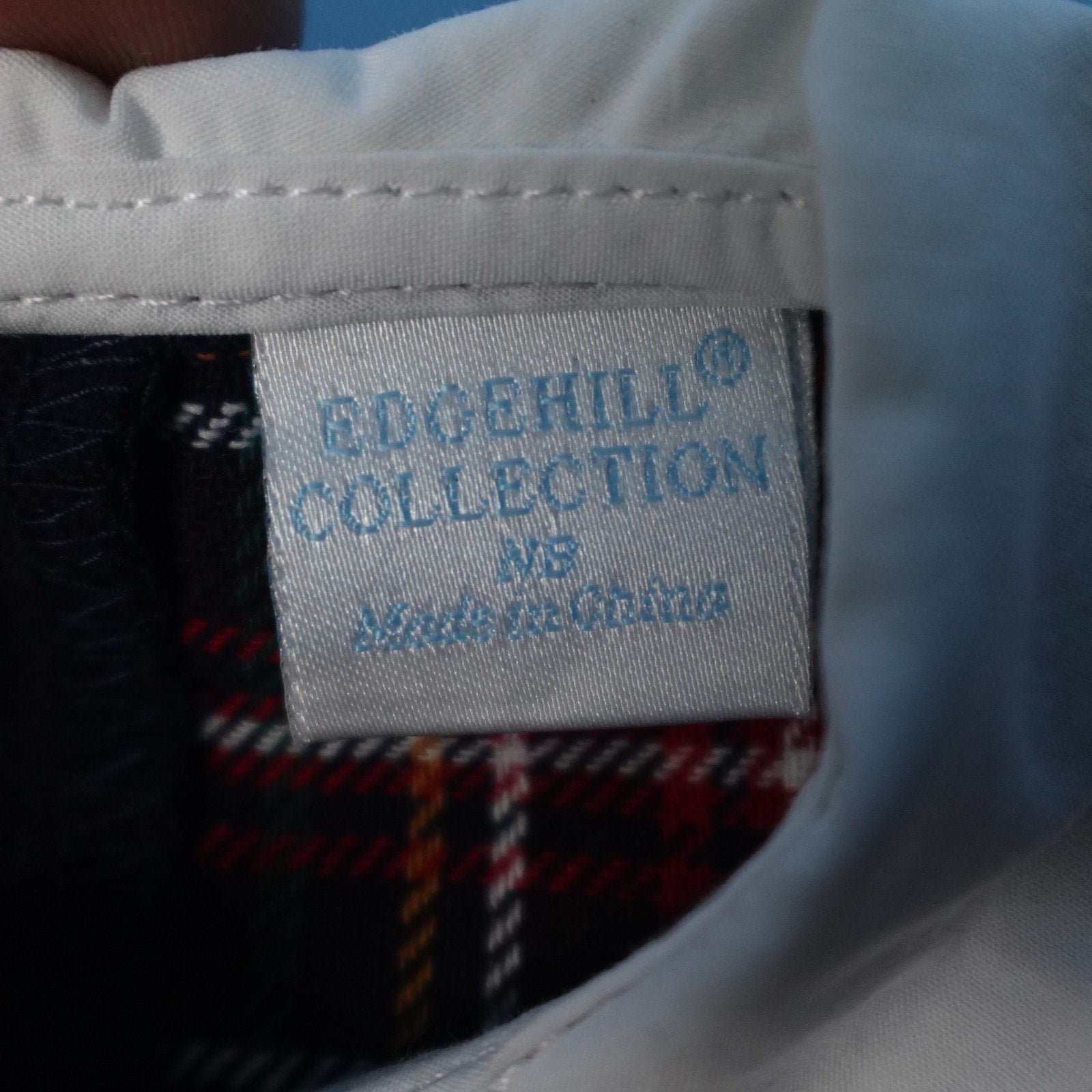 Edgehill Collection NB Newborn Plaid Bubble Romper Dress Peter Pan Collar NWT