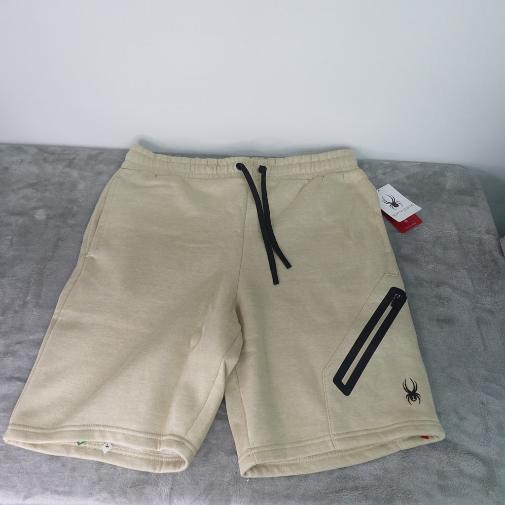 SPYDER SMB112 Men’s Athletic Shorts Sand Tan Performance Gym Running Activewear
