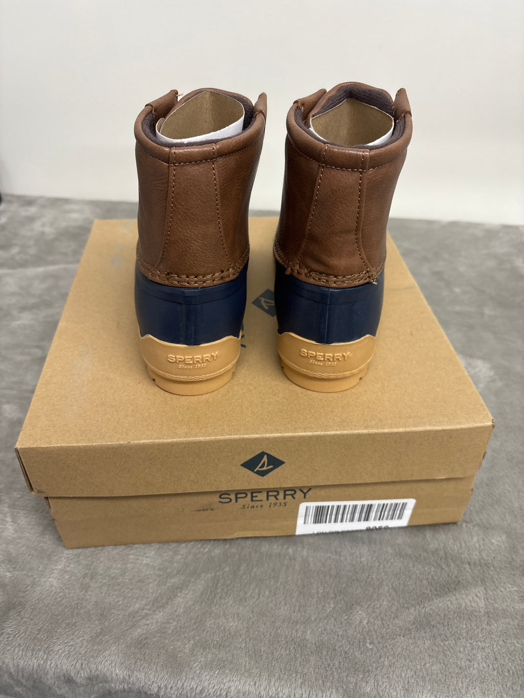 Sperry Port Duck Boots Boys Size 13M Tan Navy SCK263661