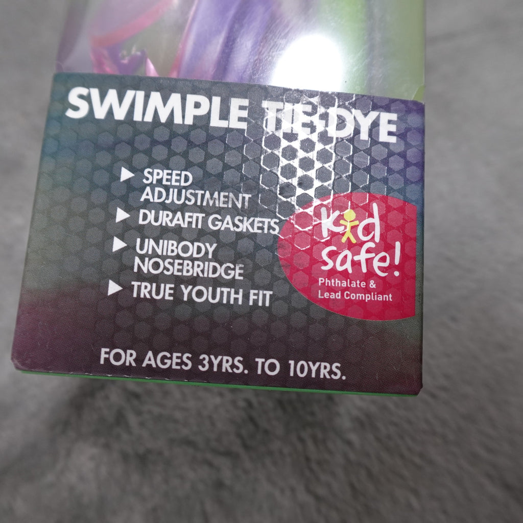 TYR Vesi Kids Tie Dye Purple/Pink Swim Goggles Ages 3-10 New