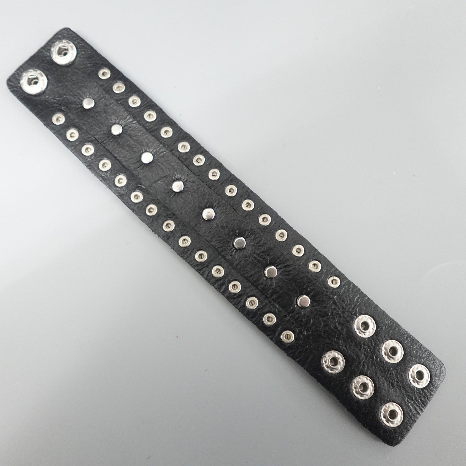 Black Leather Bracelet W/ Studs SL-11