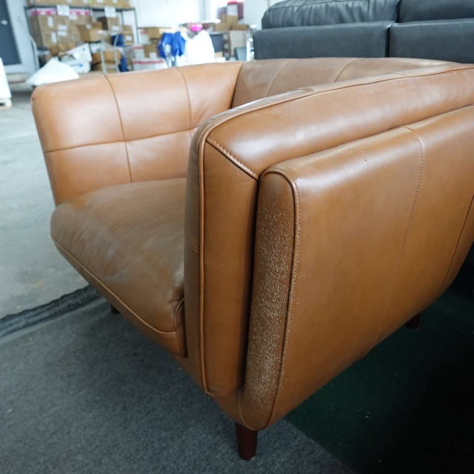 Used Prospera Home Barcelona Top-grain Leather Sofa and Two Chairs