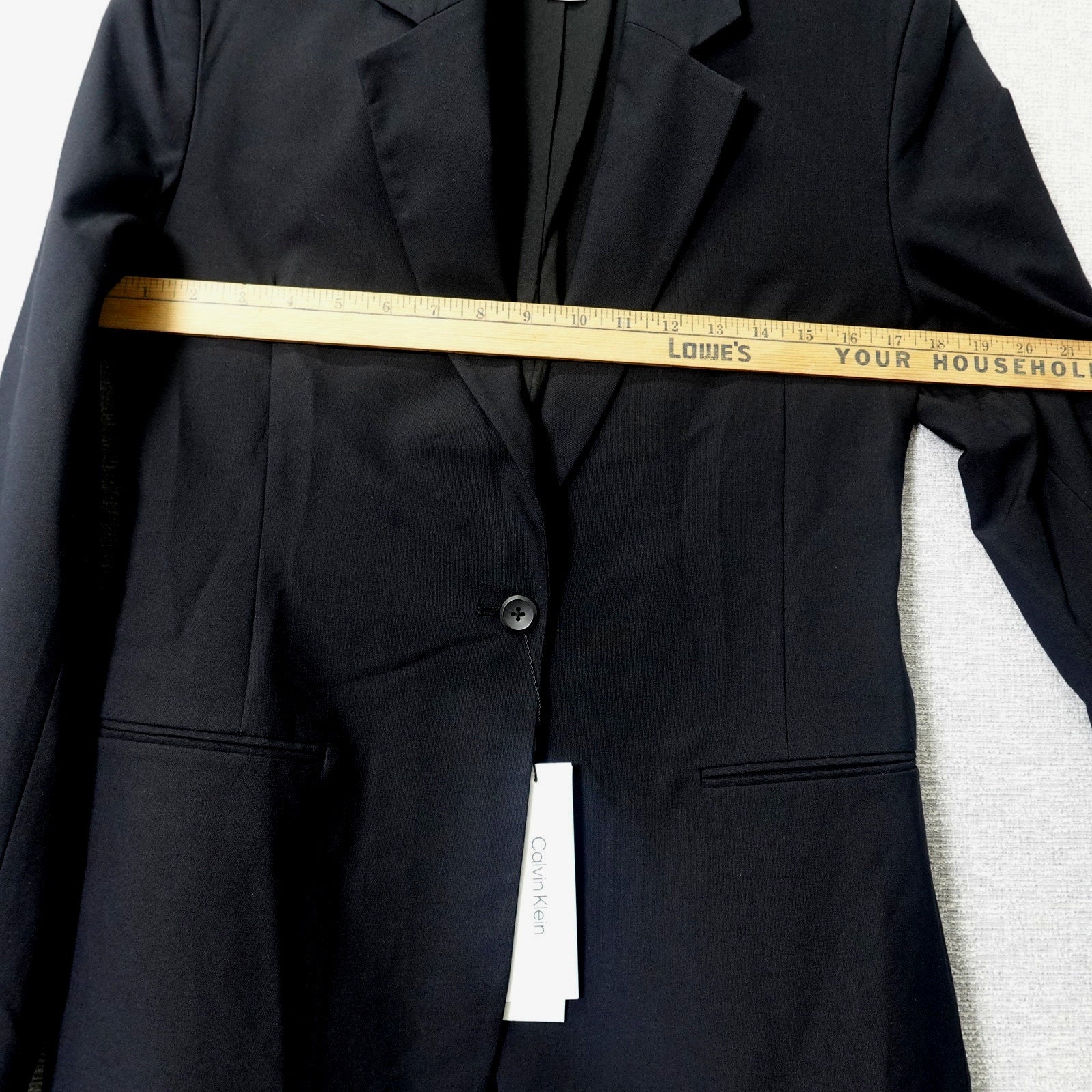 Calvin Klein Refined Stretch Cinched Blazer Women's Black Beauty - Size 6