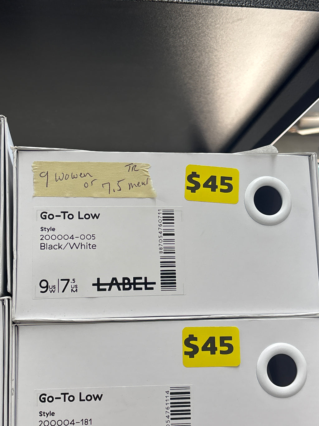 LABEL Go-To Low Sneakers – Black/White – Men's 7.5 / Women's 9