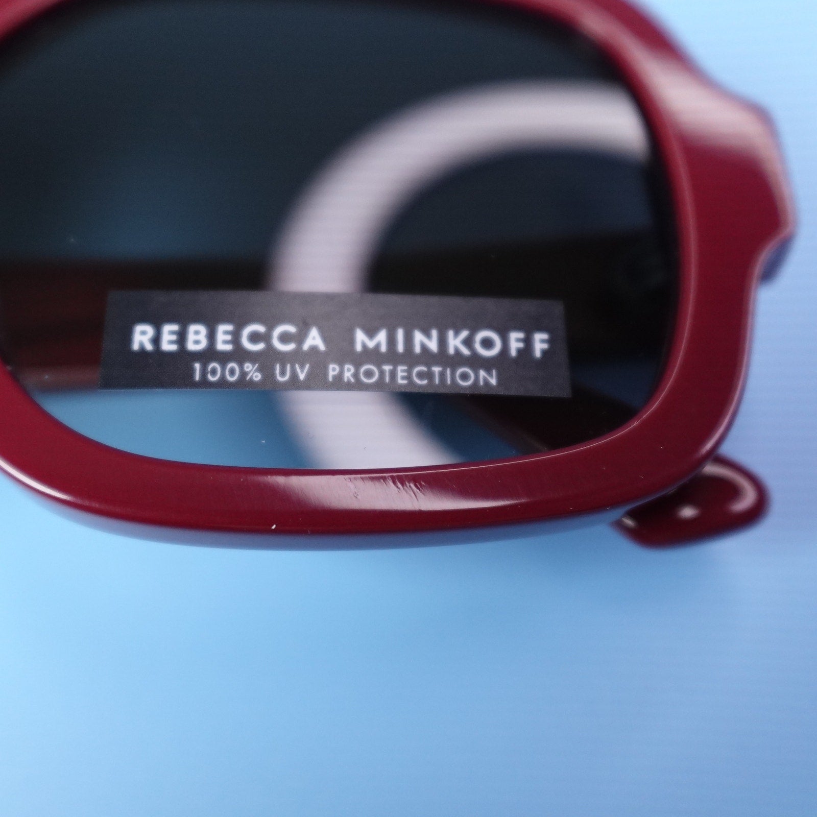 Rebecca Minkoff Rhiannon Cranberry Red Square Sunglasses 100% UV Protection