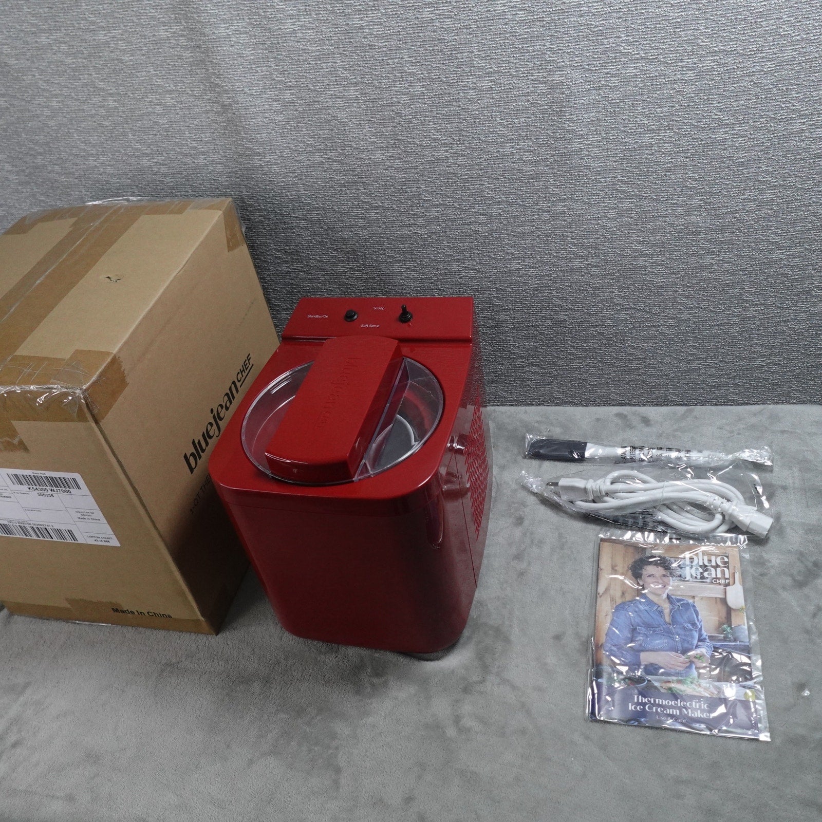 Lot of 3 Blue Jean Chef 1 Qt Thermoelectric Ice Cream Makers NEW Red Blue Gray