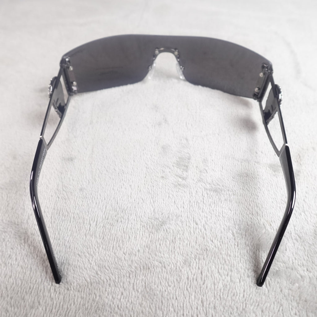 Ed Hardy Rhinestone Skull Shield Sunglasses UV400 NEW