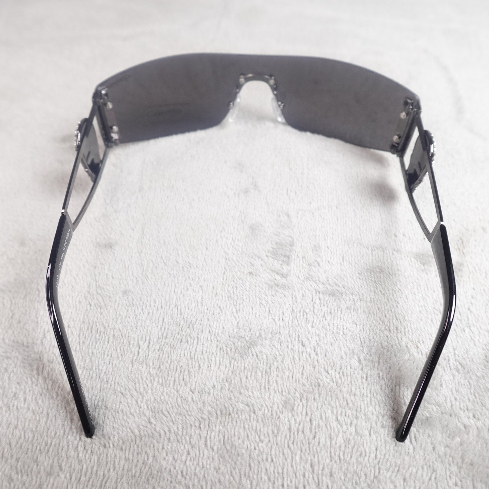 Ed Hardy Rhinestone Skull Shield Sunglasses UV400 NEW