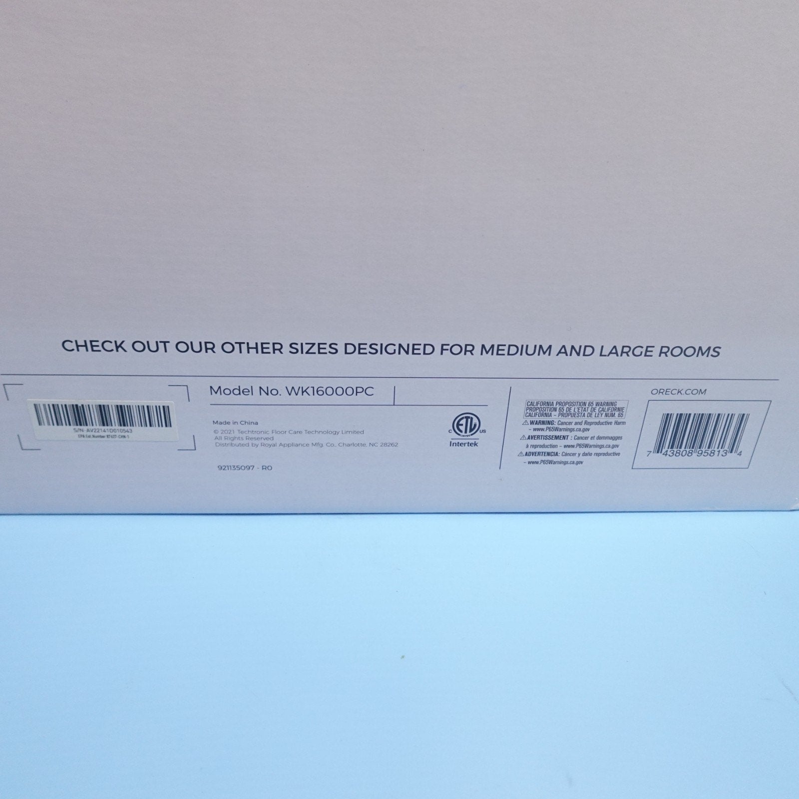 Oreck Air Response HEPA Media Air Purifier - Small, WK16000 Brand New in Box!