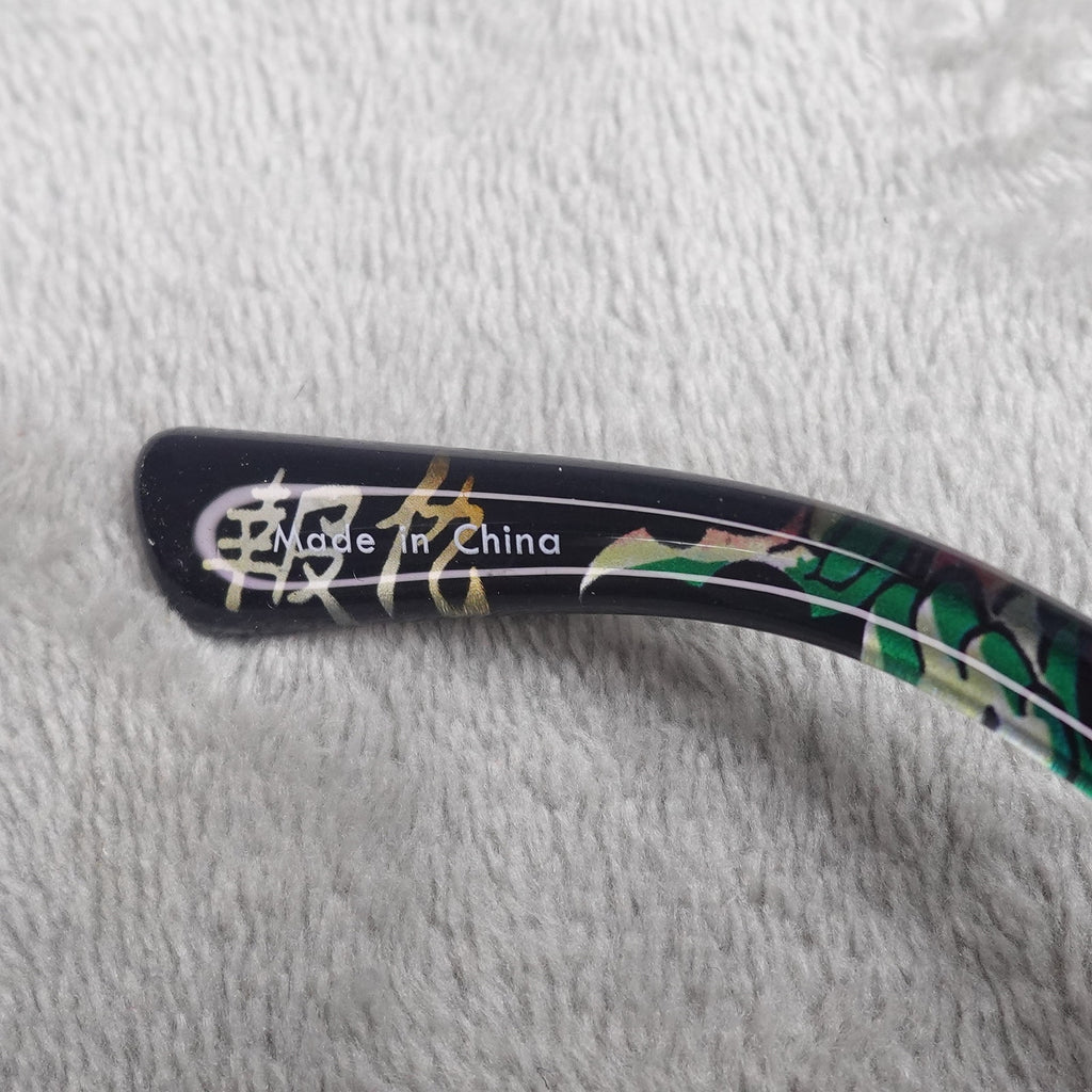 Ed Hardy Panther Sunglasses Black Rectangular UV Protection NEW