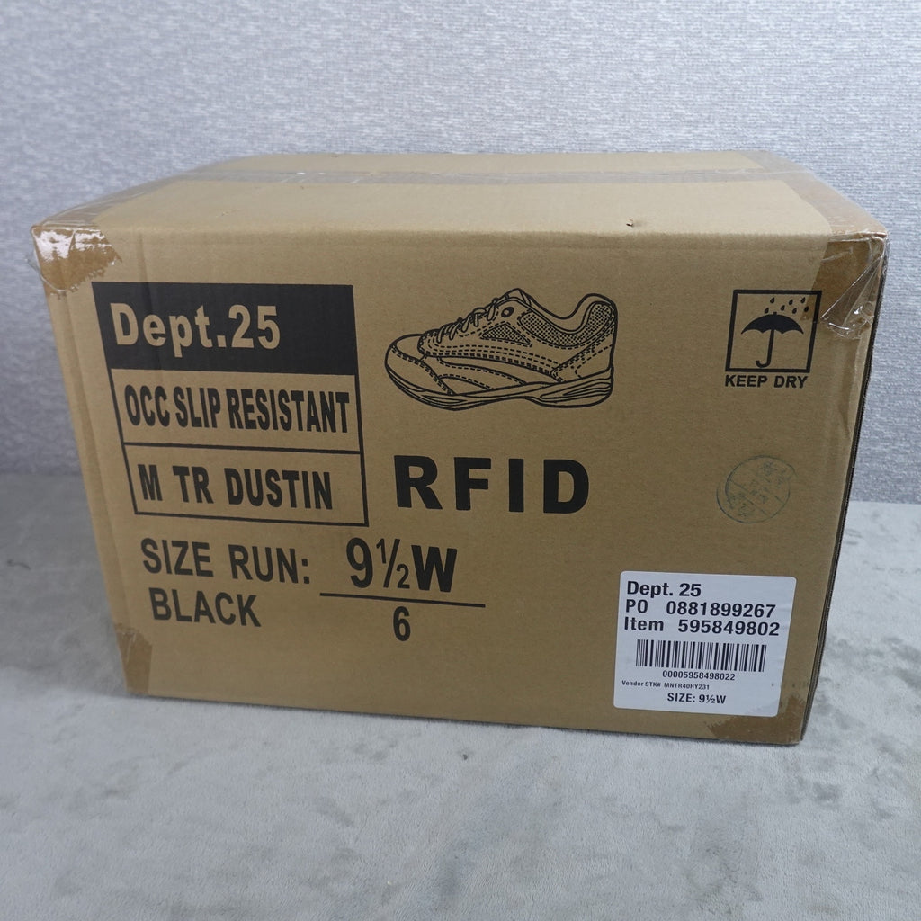 Lot of 6 Tredsafe Dustin Men's Slip Resistant Work Shoes Black Size 9.5W New