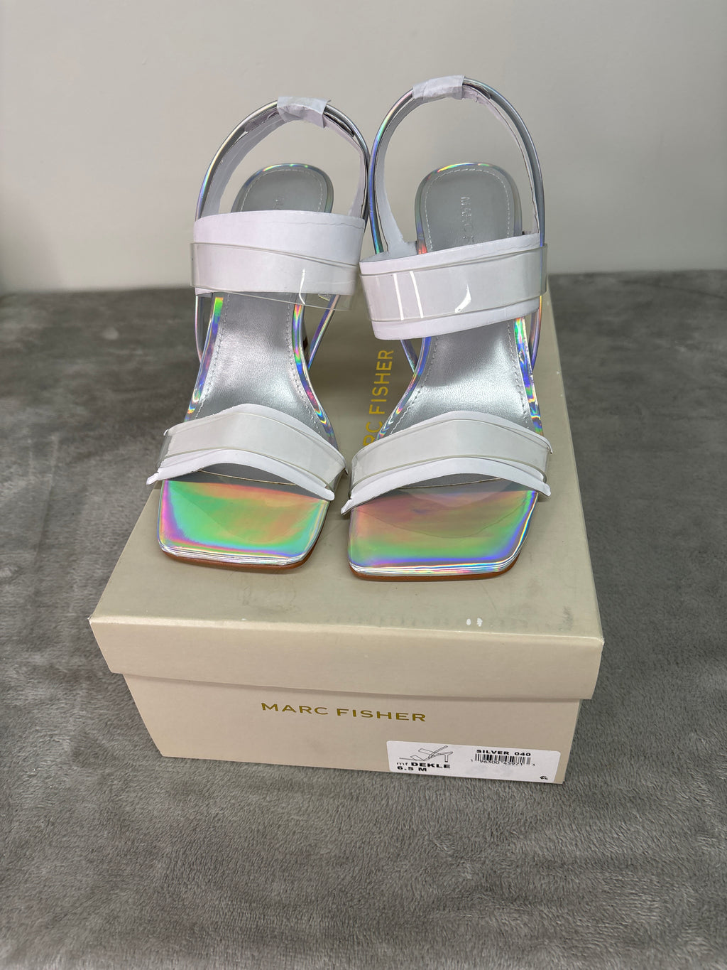 Marc fisher silver high-heeled sandals