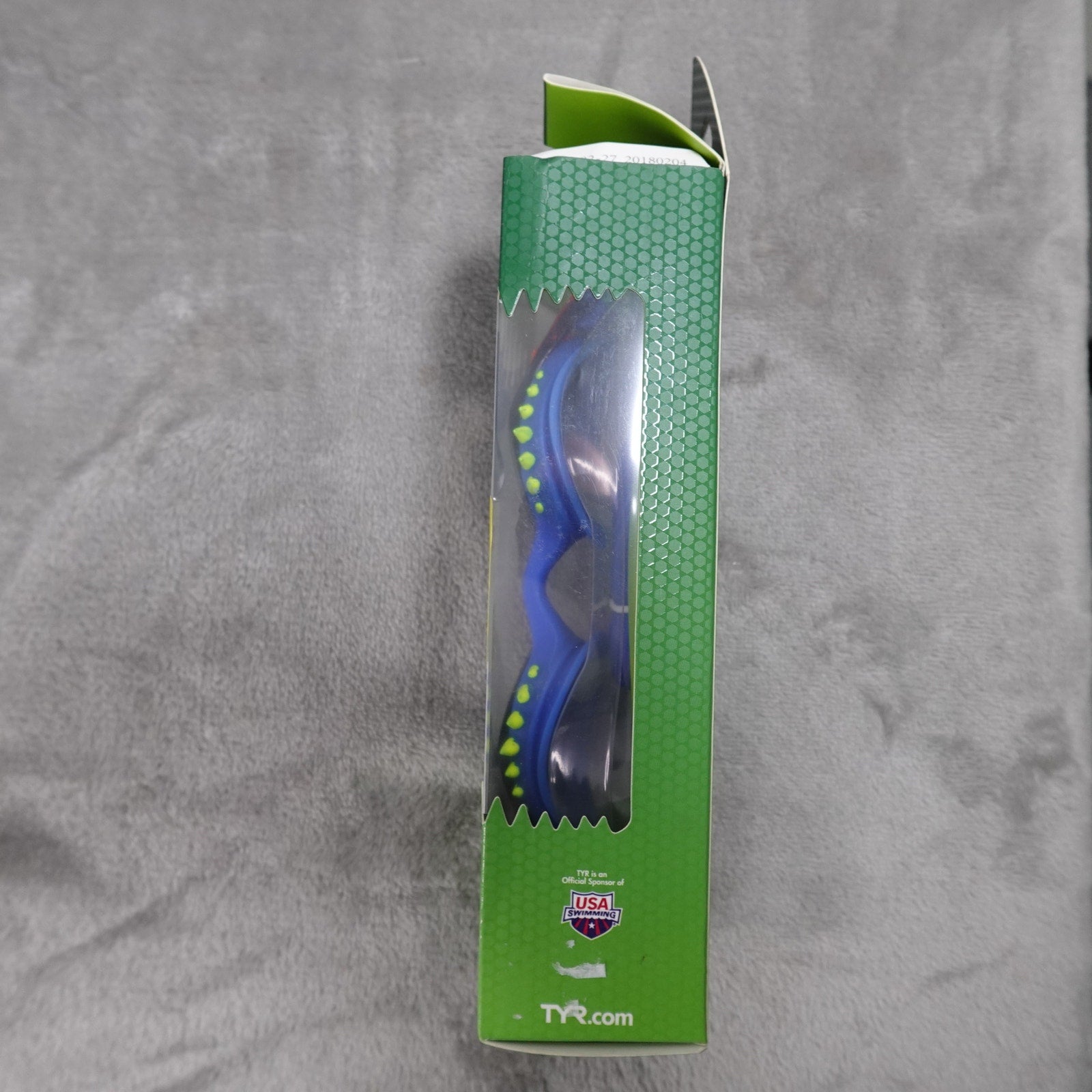TYR Vesi Kids Spikes Smoke/Blue Swim Goggles Ages 3-10 New